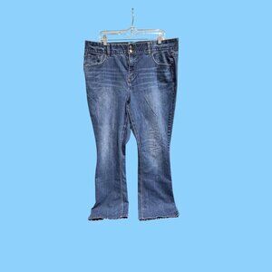 Lane Bryant Womens Size 20 Regular Stretch Flared Blue Denim Jeans